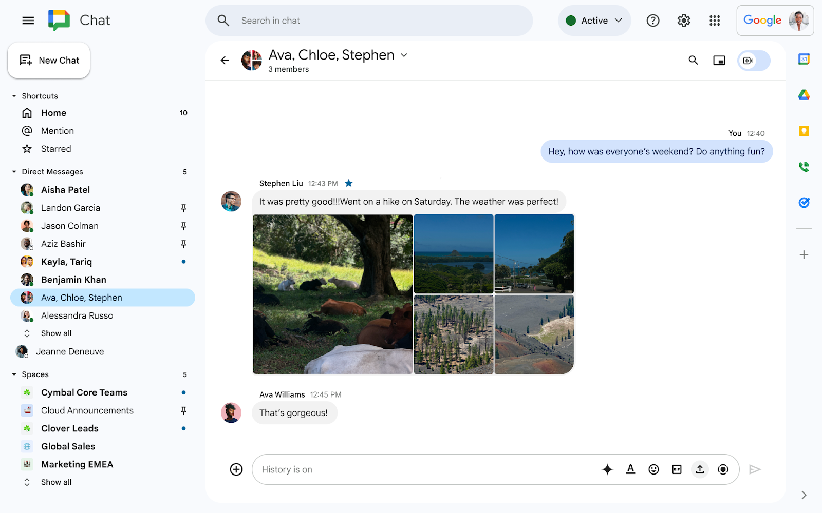 Add multiple multimedia files to a single message in Google Chat