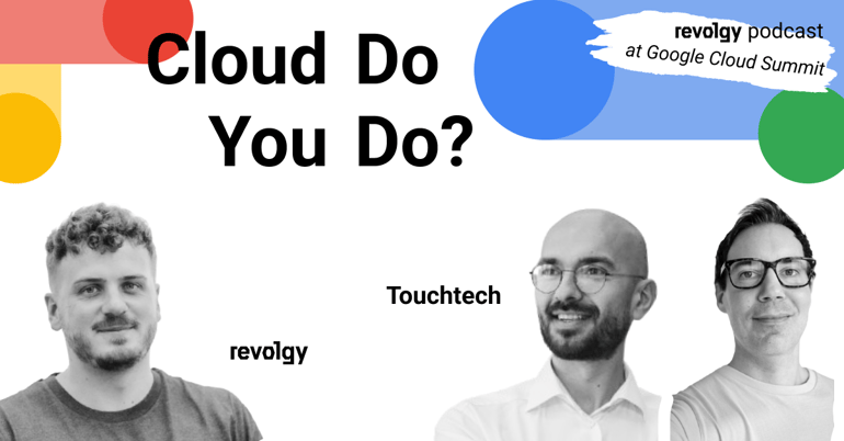 A preview image with photos of three speakers from Revolgy and Touchtech at the Google Cloud Summit Stockholm