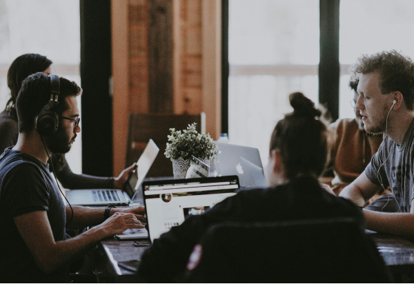 A group of colleagues working together