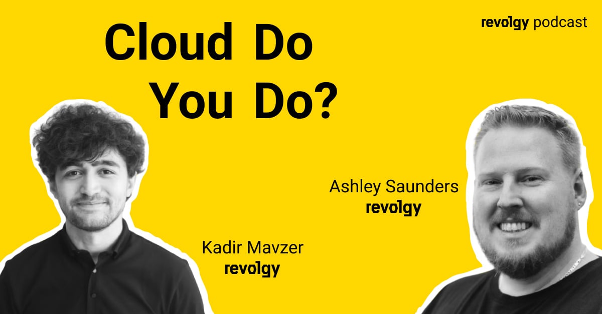 Preview image with photos of Kadir and Ashley from Revolgy podcat