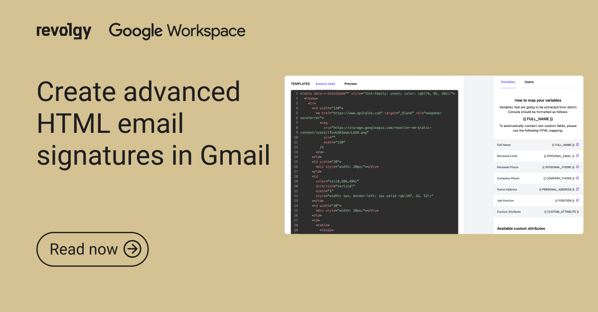 Create advanced HTML email signatures in Gmail