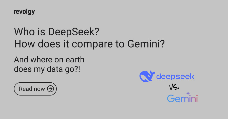 A preview image on gray background of who is Deepseek and how does it compare to Gemini?