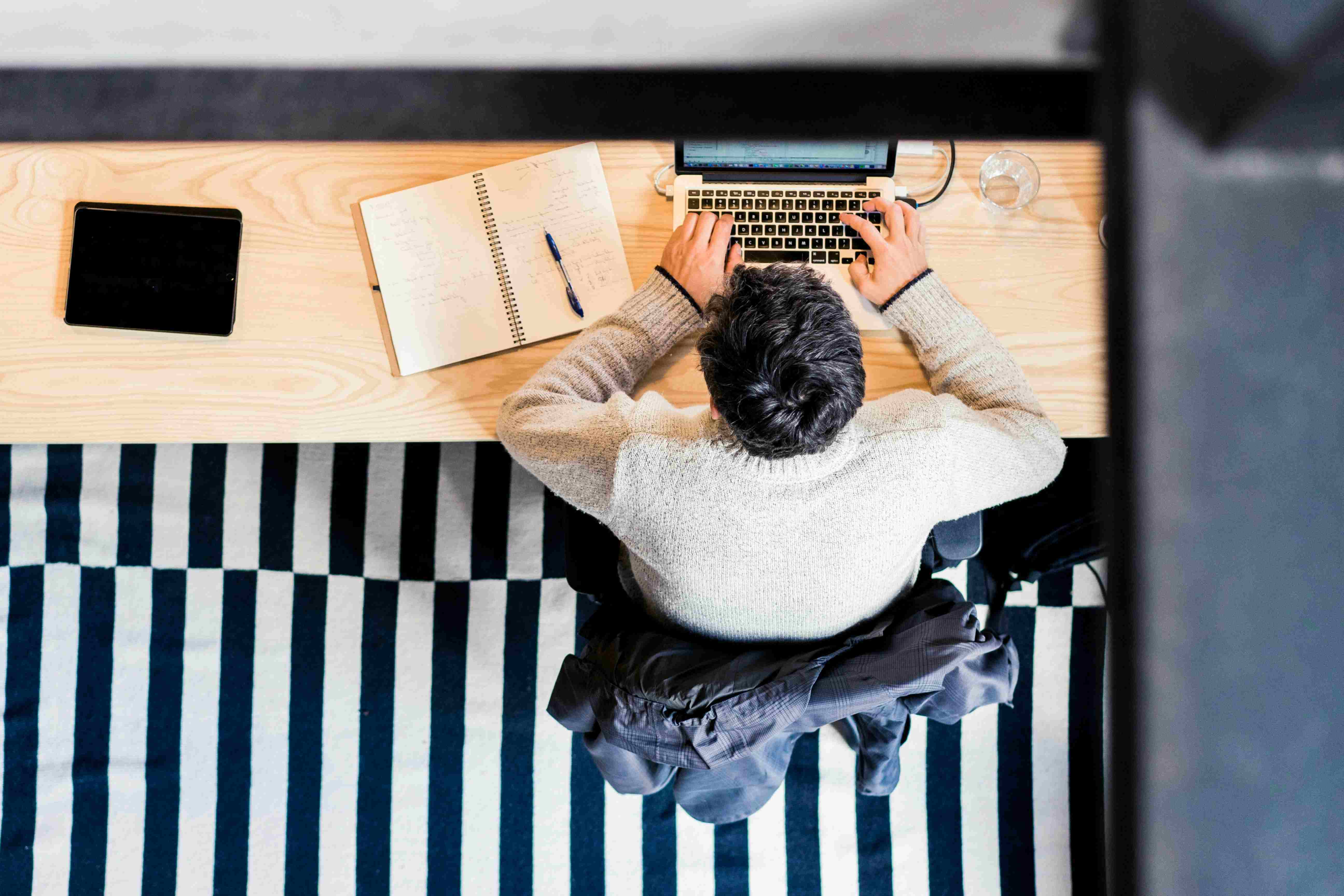 A person working on a laptop